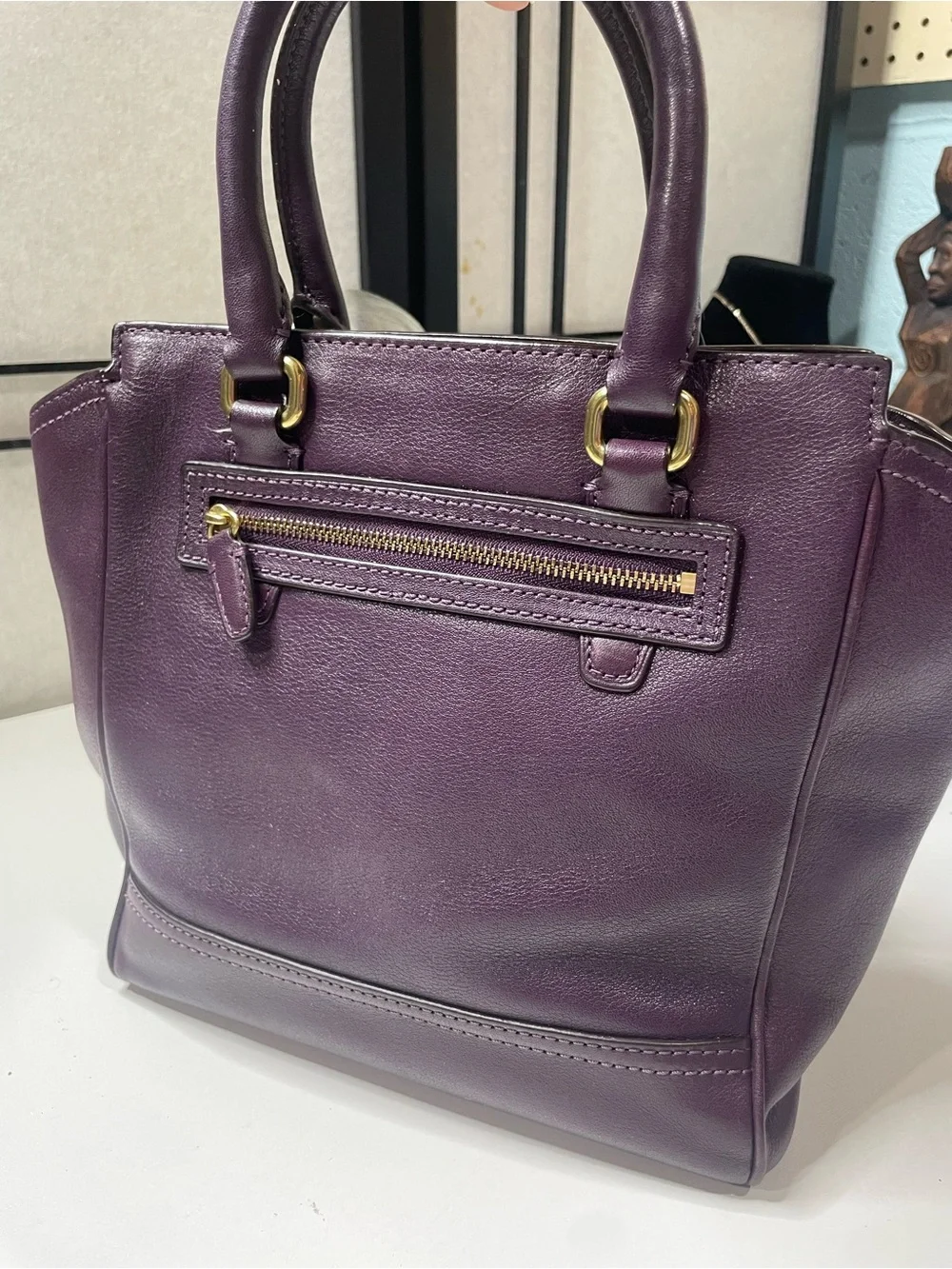 COACH Legacy Mini Tanner Purple Leather Crossbody Satchel Bag #48894